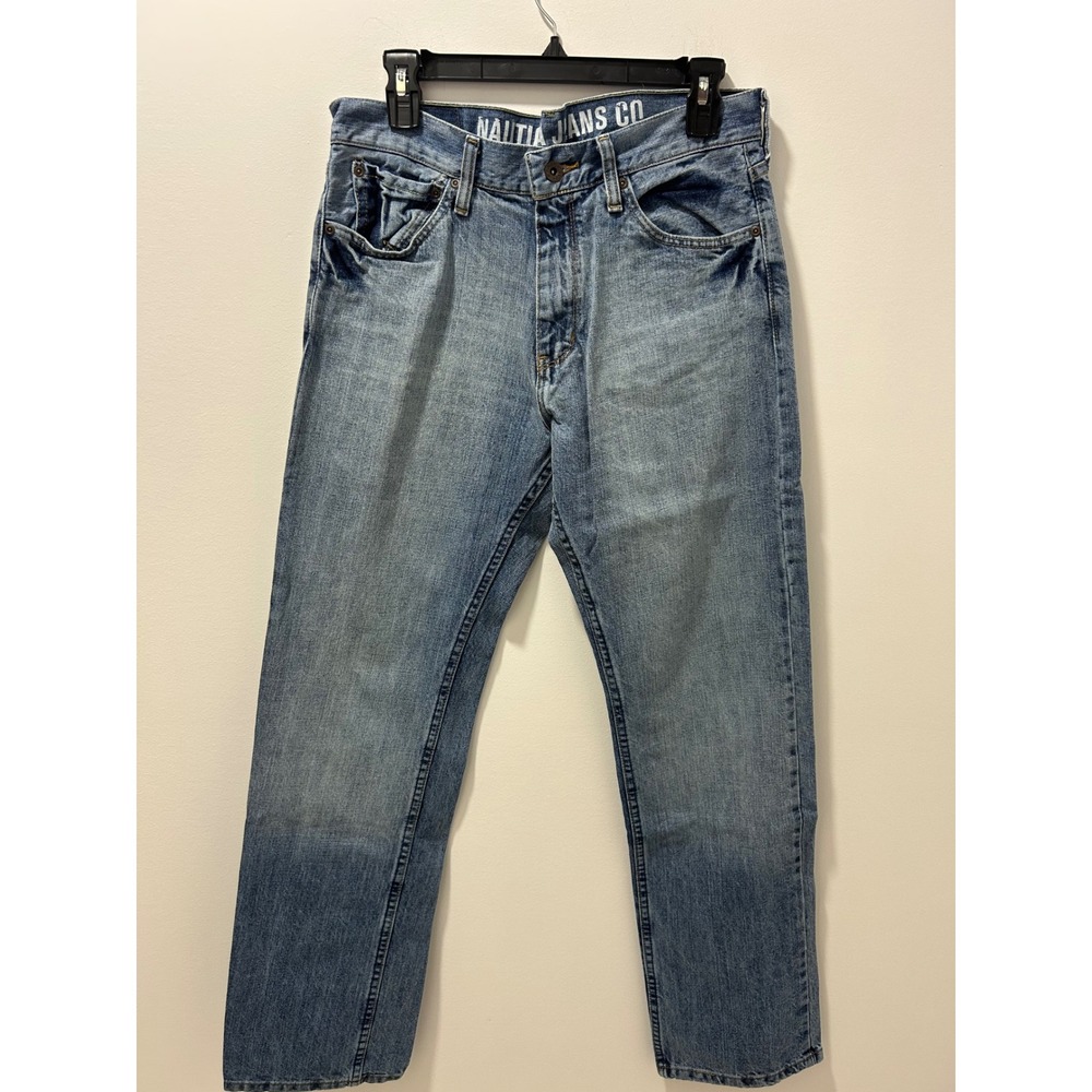 Nautica Jeans Co Mens 30x32 Relaxed Fit Medium Wash Blue Jeans NJCO Crafted